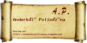 Anderkó Polixéna névjegykártya